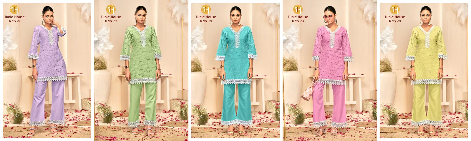 Hetal By Tunic House Cotton Designer Surat Ladies Cord Set Wholesale Market
